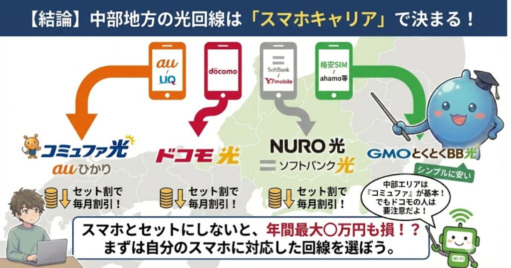 結論：中部地方の光回線は「スマホキャリア」で即決