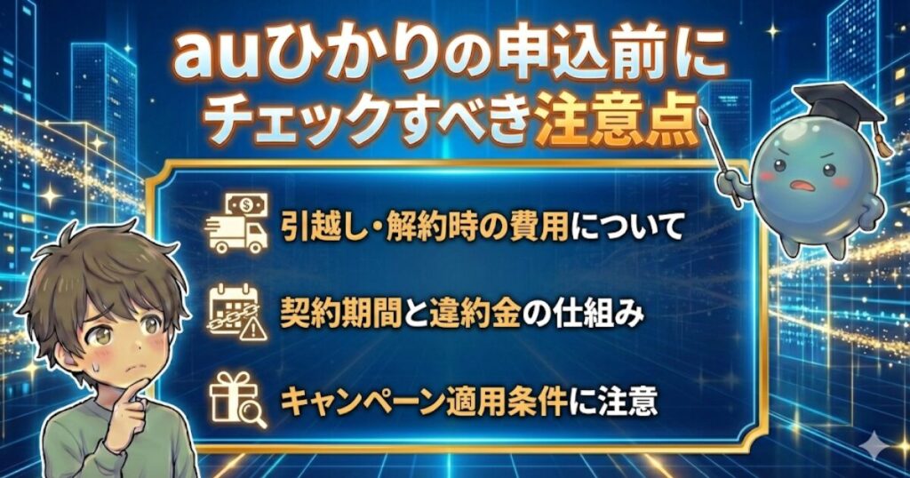 auひかりの申込前にチェックすべき注意点