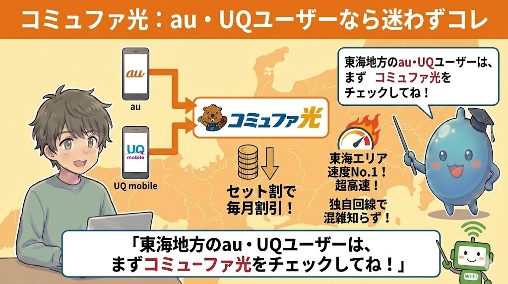コミュファ光：au・UQユーザーなら迷わずコレ