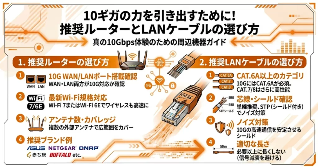 10ギガの力を引き出すために！推奨ルーターとLANケーブルの選び方